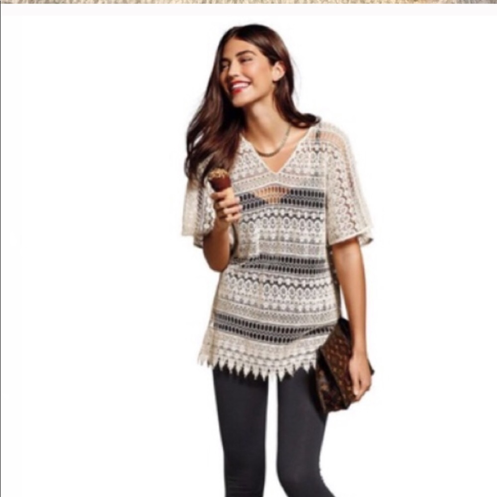 Cabi Capri Crochet top *elevated swim cover up too*